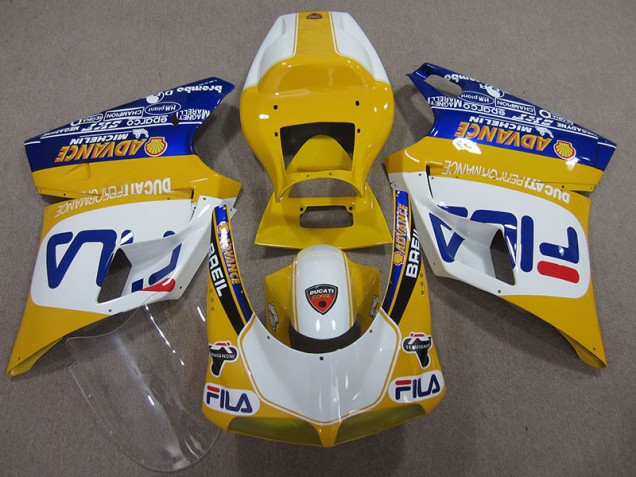 Amarillo Blanco Fila Carenado Ducati 748 93-05 Amarillo Blanco Fila Carenado Ducati 748 93-05