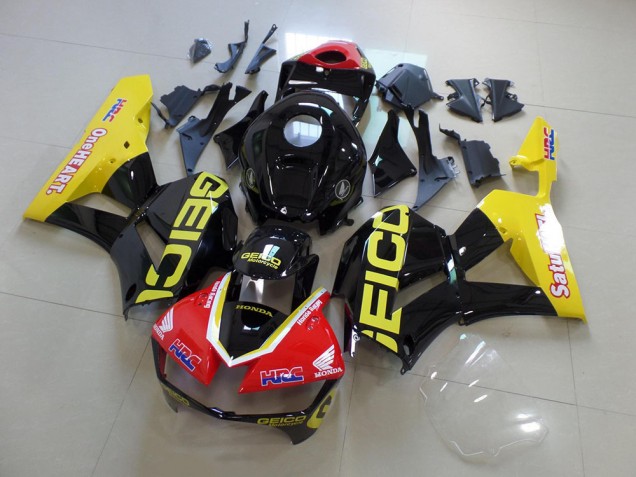 Amarillo Negro Geico Carenado CBR 600 RR 13-21 Amarillo Negro Geico Carenado CBR 600 RR 13-21