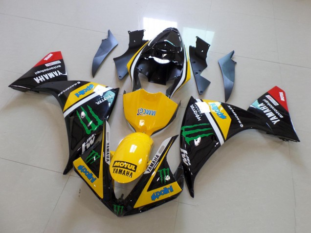Amarillo Negro Monster Kits Completo Carenado R1 12-14 Amarillo Negro Monster Kits Completo Carenado R1 12-14