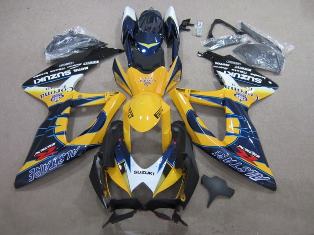 Azul Amarillo Corona Extra Carenado GSXR 600 K8 08-10 Azul Amarillo Corona Extra Carenado GSXR 600 K8 08-10