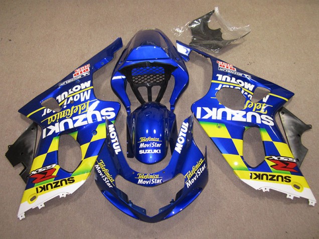 Azul Amarillo Telefumica Movistar Carenado GSXR 1000 K1 00-02 Azul Amarillo Telefumica Movistar Carenado GSXR 1000 K1 00-02