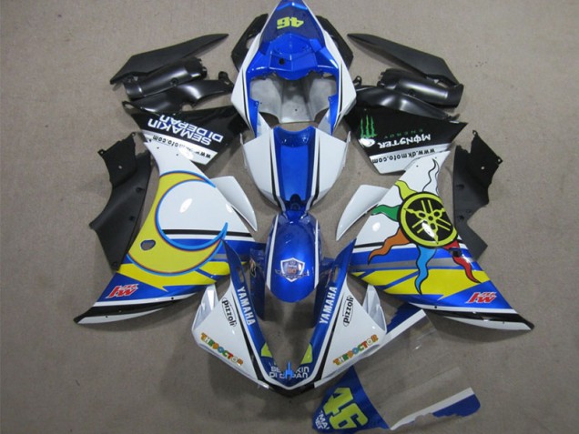 Azul Blanco Amarillo 46 Carenado R1 12-14 Azul Blanco Amarillo 46 Carenado R1 12-14