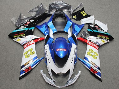 Azul Blanco Rojo Rockstar 22 Carenado GSXR 600 K11 11-21