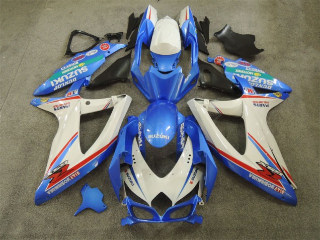 Azul Blanco con Calcomanías Carenado GSXR 600 K8 08-10 Azul Blanco con Calcomanías Carenado GSXR 600 K8 08-10