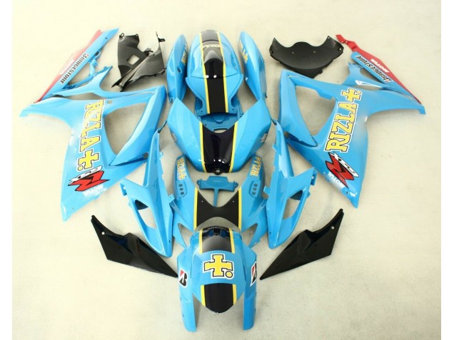 Azul Negro ABS Plástico GSXR 600 / 750 K6 06-07 Azul Negro ABS Plástico GSXR 600 / 750 K6 06-07
