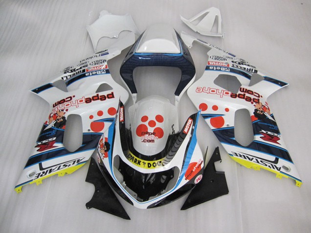 Blanco Azul Oscuro Dog Carenado GSXR 600 K1 K2 K3 01-03 Blanco Azul Oscuro Dog Carenado GSXR 600 K1 K2 K3 01-03