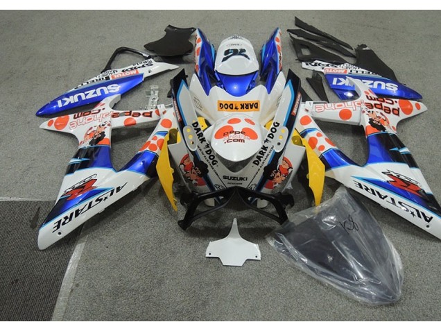 Blanco Azul Oscuro Dog Carenado GSXR 600 K8 08-10 Blanco Azul Oscuro Dog Carenado GSXR 600 K8 08-10