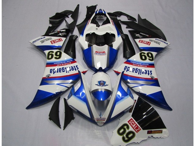 Blanco Azul Sterilgarda SCALZ 69 Carenado R1 09-11 Blanco Azul Sterilgarda SCALZ 69 Carenado R1 09-11