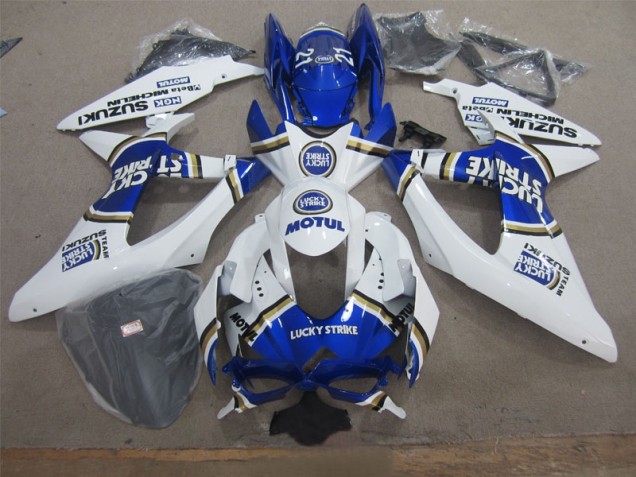 Blanco Lucky Strike Azul Motul Carenado GSXR 600 K8 08-10 Blanco Lucky Strike Azul Motul Carenado GSXR 600 K8 08-10