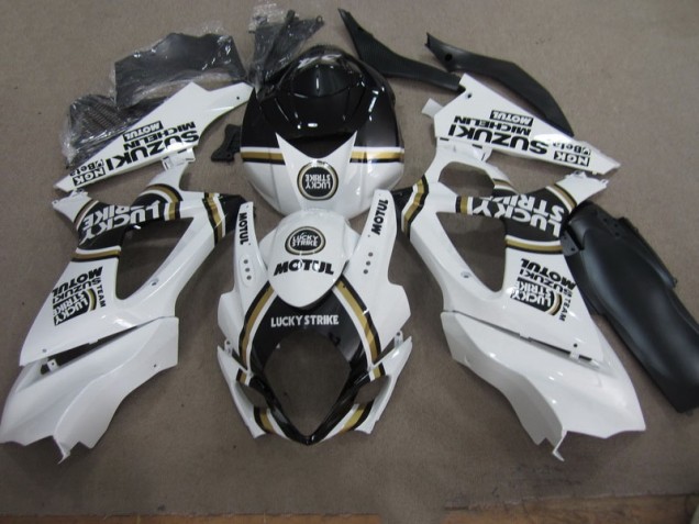 Blanco Lucky Strike Negro Motul Carenado GSXR 1000 K7 07-08 Blanco Lucky Strike Negro Motul Carenado GSXR 1000 K7 07-08