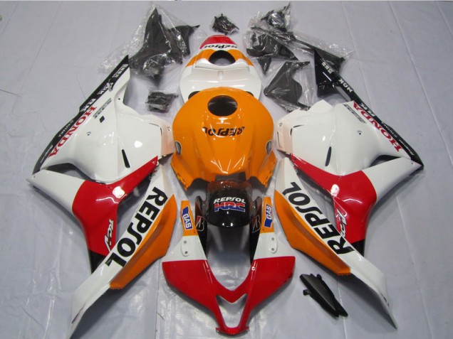 Blanco Naranja Negro Repsol Carenado CBR 600 RR 09-12 Blanco Naranja Negro Repsol Carenado CBR 600 RR 09-12