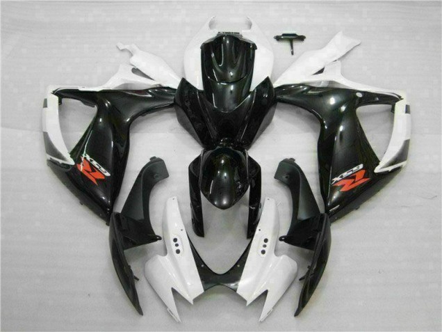 Blanco Negro ABS Plástica GSXR 600 / 750 K6 06-07 Blanco Negro ABS Plástica GSXR 600 / 750 K6 06-07