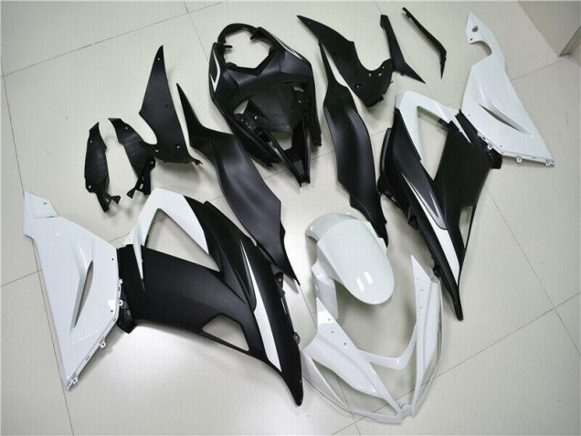 Blanco Negro ABS Plástica ZX6R 13-18 Blanco Negro ABS Plástica ZX6R 13-18