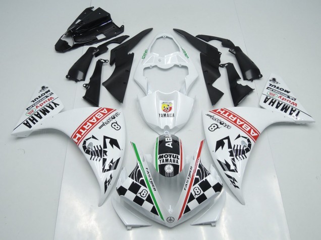Blanco Negro Abrath Carenado R1 12-14 Blanco Negro Abrath Carenado R1 12-14
