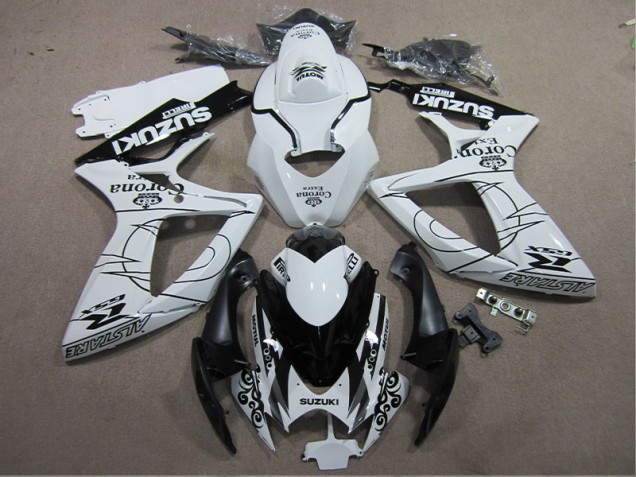 Blanco Negro Corona Extra Carenado GSXR 600 K6 06-07 Blanco Negro Corona Extra Carenado GSXR 600 K6 06-07