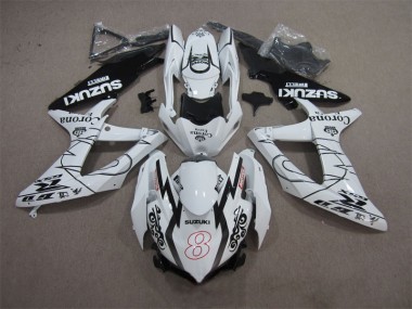 Blanco Negro Corona Extra Motul 8 Carenado GSXR 600 K8 08-10