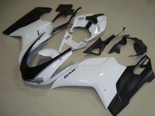 Blanco Negro Mate Carenado Ducati 848 1098 1198 07-14