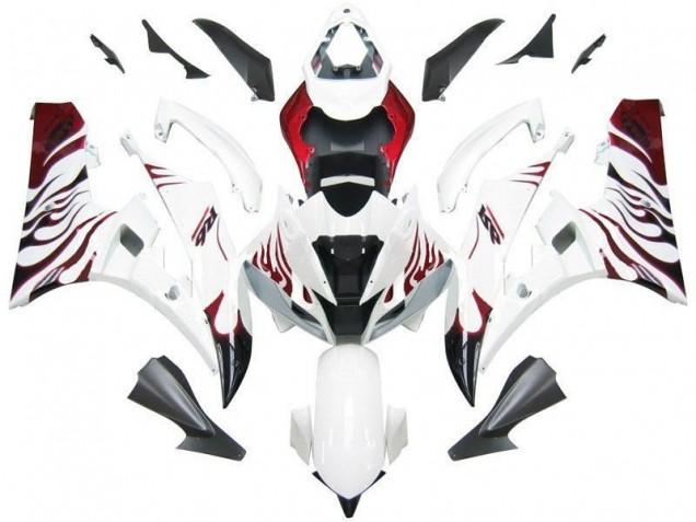 Blanco Rojo Llama Carenado R6 06-07 Blanco Rojo Llama Carenado R6 06-07