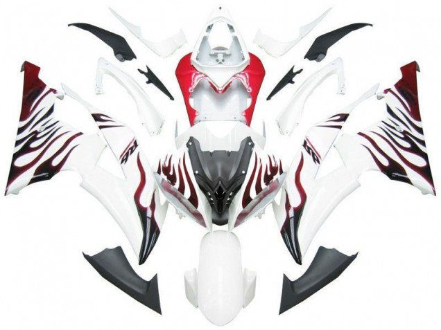 Blanco Rojo Llama R6 Carenado R6 08-16 Blanco Rojo Llama R6 Carenado R6 08-16