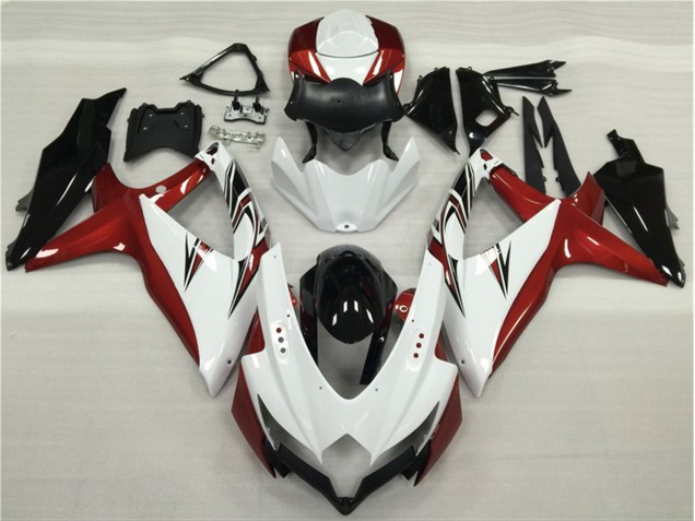 Blanco Rojo Negro Carenado GSXR 600 / 750 K8 08-10 Blanco Rojo Negro Carenado GSXR 600 / 750 K8 08-10