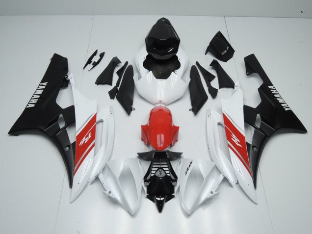 Blanco Rojo & Negro Mate Carenado R6 06-07 Blanco Rojo & Negro Mate Carenado R6 06-07