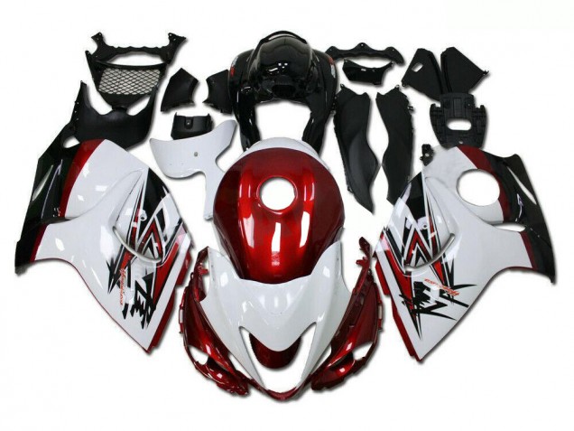 Blanco Rojo Plástico GSXR 1300 Hayabusa 08-19 Blanco Rojo Plástico GSXR 1300 Hayabusa 08-19