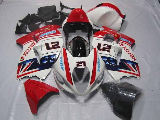 Blanco Rojo Xerox 21 Carenado GSXR 1300 Hayabusa 96-07