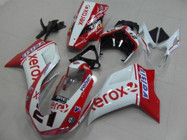 Blanco Rojo Xerox Kit ABS Carenado Ducati 848 1098 1198 07-14