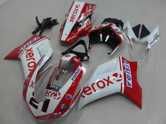 Blanco Rojo Xerox Kit ABS Carenado Ducati 848 1098 1198 07-14