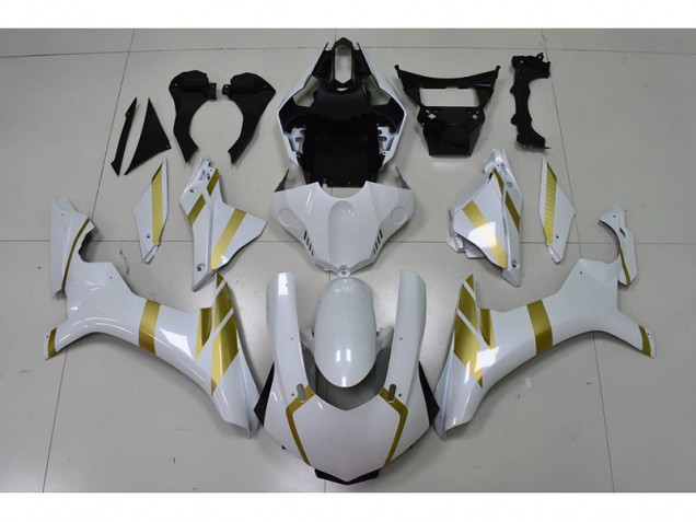 Blanco con Oro Calcomanía Carenado R1 15-19 Blanco con Oro Calcomanía Carenado R1 15-19
