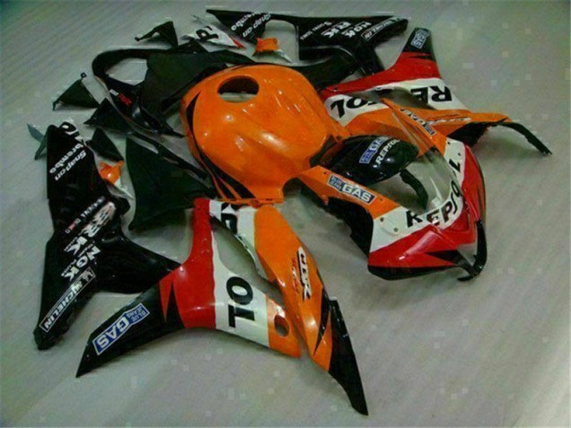 Naranja Negro Repsol Kit Carenado Inyección CBR 600 RR 07-08 Naranja Negro Repsol Kit Carenado Inyección CBR 600 RR 07-08