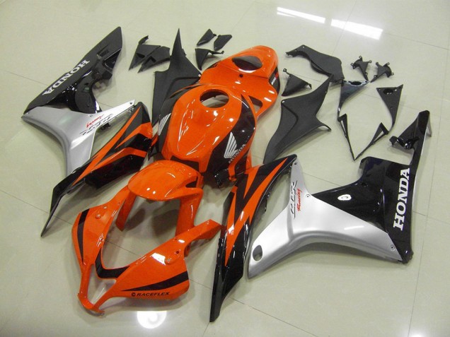 Naranja Plata Negro Inyección Kit Carenado CBR 600 RR 07-08 Naranja Plata Negro Inyección Kit Carenado CBR 600 RR 07-08