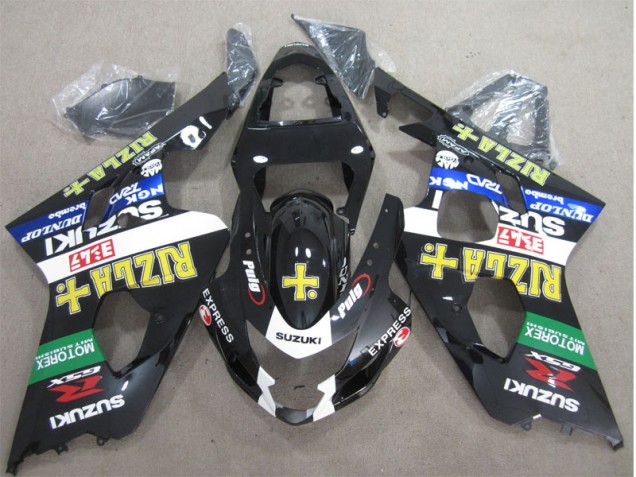 Negro Amarillo Rizla ABS Plástico GSXR 600 K4 04-05 Negro Amarillo Rizla ABS Plástico GSXR 600 K4 04-05