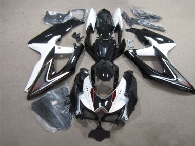 Negro Blanco ABS Plástica GSXR 600 K8 08-10