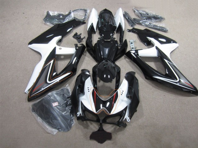 Negro Blanco ABS Plástica GSXR 600 K8 08-10 Negro Blanco ABS Plástica GSXR 600 K8 08-10