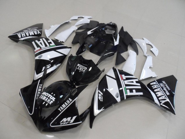 Negro Blanco Fiat ABS Carenado R1 12-14 Negro Blanco Fiat ABS Carenado R1 12-14