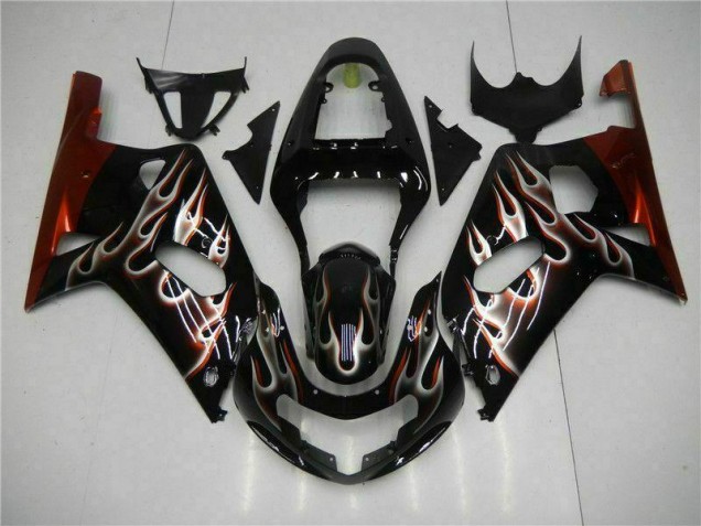 Negro Carrocería GSXR 600 / 750 K1 K2 K3 01-03