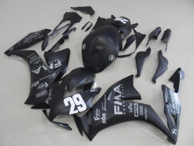 Negro Mate Gris Calcomanías 29 Carenado CBR 1000 RR 12-16 Negro Mate Gris Calcomanías 29 Carenado CBR 1000 RR 12-16