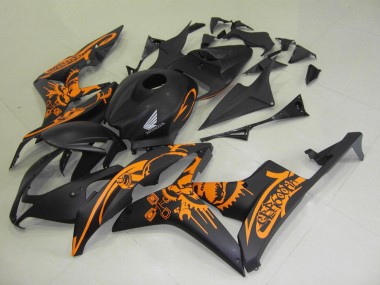 Negro Mate Naranja Pegatinas Carenado CBR 600 RR 07-08