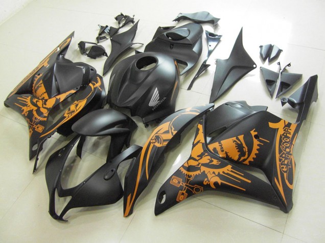 Negro Mate Naranja Pegatinas Carenado CBR 600 RR 09-12