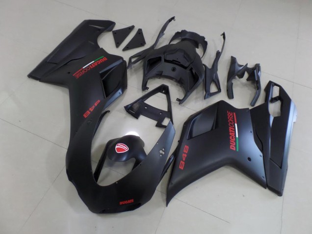 Negro Mate Rojo Pegatinas Carenado Ducati 848 1098 1198 07-14 Negro Mate Rojo Pegatinas Carenado Ducati 848 1098 1198 07-14