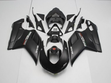 Negro Mate con Blanco Calcomanías Carenado Ducati 848 1098 1198 07-14