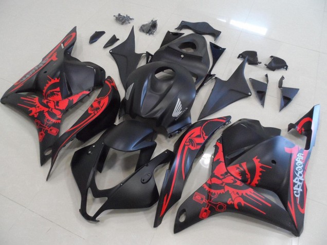 Negro Mate con Rojo Cráneo Carenado CBR 600 RR 09-12 Negro Mate con Rojo Cráneo Carenado CBR 600 RR 09-12