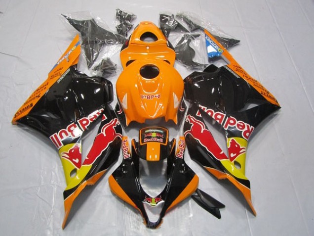 Negro Naranja Red Bull ABS Plástico CBR 600 RR 09-12 Negro Naranja Red Bull ABS Plástico CBR 600 RR 09-12