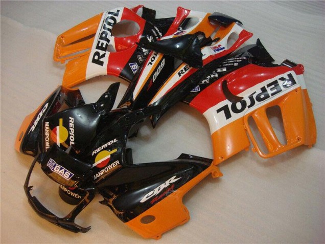 Negro Naranja Repsol Kit Carenado ABS Completo CBR 600 F3 95-98 Negro Naranja Repsol Kit Carenado ABS Completo CBR 600 F3 95-98