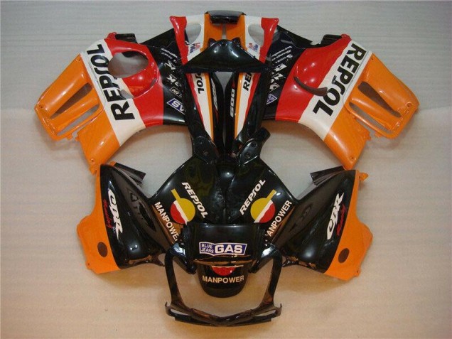 Negro Naranja Repsol Kit Carenado ABS Completo CBR 600 F3 95-98 Negro Naranja Repsol Kit Carenado ABS Completo CBR 600 F3 95-98