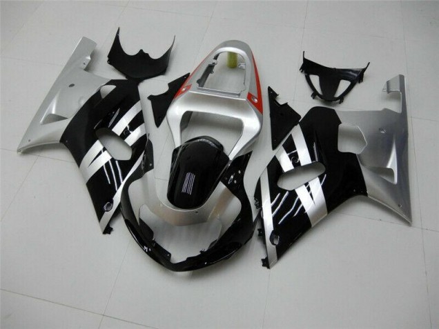 Negro Plata Carenado & Plástico GSXR 600 / 750 K1 K2 K3 01-03 Negro Plata Carenado & Plástico GSXR 600 / 750 K1 K2 K3 01-03