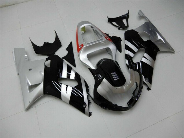 Negro Plata Carenado & Plástico GSXR 600 / 750 K1 K2 K3 01-03 Negro Plata Carenado & Plástico GSXR 600 / 750 K1 K2 K3 01-03