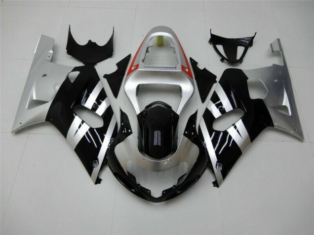 Negro Plata Carenado & Plástico GSXR 600 / 750 K1 K2 K3 01-03 Negro Plata Carenado & Plástico GSXR 600 / 750 K1 K2 K3 01-03