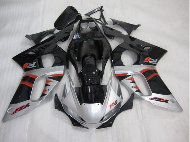 Negro Plata Inyección Kit Carenado R6 98-02 Negro Plata Inyección Kit Carenado R6 98-02